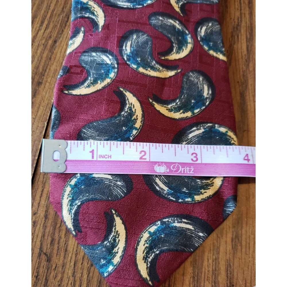 Ferrell Reed Red And Blue Silk Mens Necktie Tie